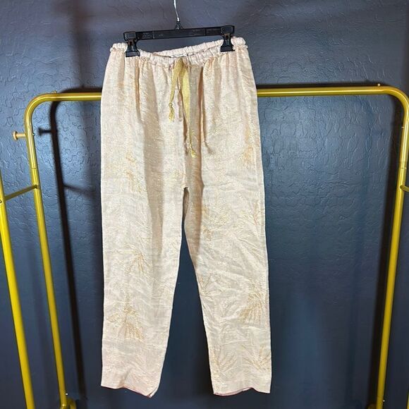 Beige Drawstring Pants - Picture 1 of 10